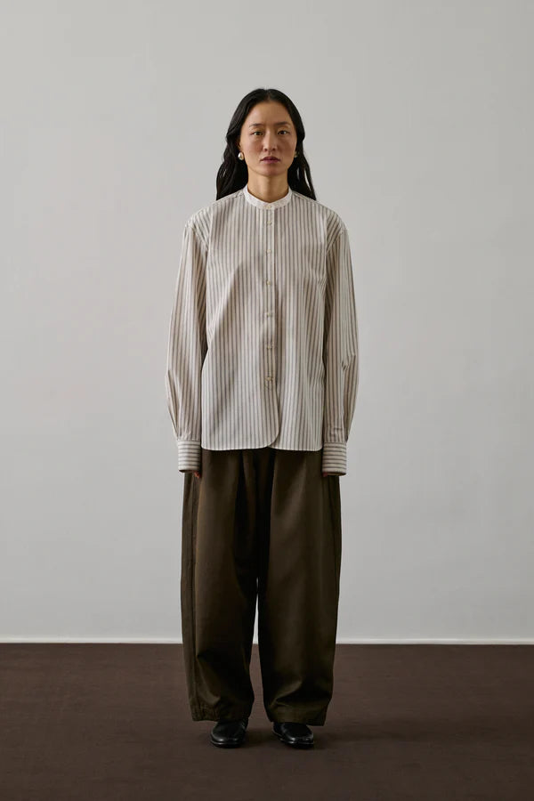 Bermudes Shirt with Stripes in Off-White Black, from Soeur